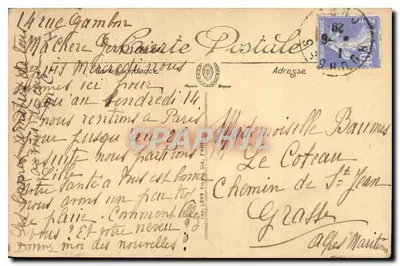 Bourges — Façada Południowa Pałacu Jacques-Cœur — J. Pouccon, nr 48 — Rewers