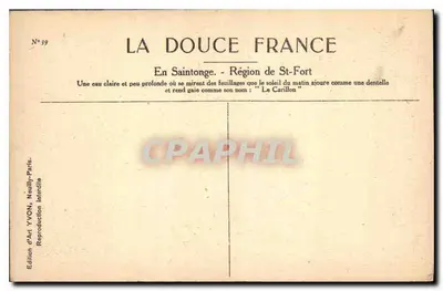 A Doce França — Em Saintonge, região de St-Fort — Edição de Arte YVON, Neuilly-Paris — Verso