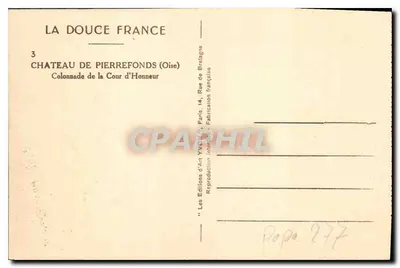 Castelo de Pierrefonds (Oise) — Colunata da Cour d'Honneur — Éditions d'Art Yvon — Verso
