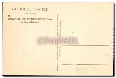 Zamek Pierrefonds — Dziedziniec Honorowy — Éditions d'Art Yvon — Rewers