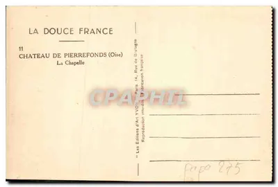 Zamek Pierrefonds — Kaplica — Éditions d'Art Yvon — Rewers