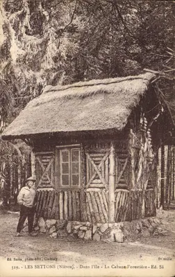 Les Settons (Nièvre) — A Cabana Florestal — Ed. Satin, foto-editora, Clamecy, n° 519
