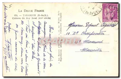 Zamek króla René — Tarascon (Bouches-du-Rhône) — Les Eternos n'Art Yvon, Paryż — Rewers