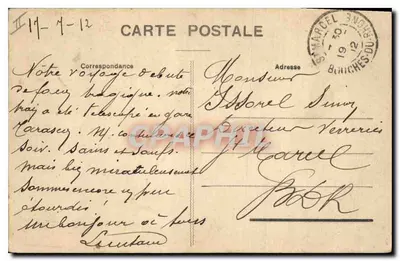 Stara pocztówka Tarascon widok ogólny — Rewers
