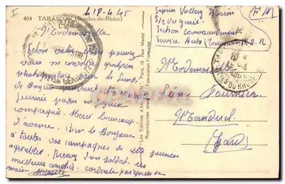 Urząd miasta Tarascon — widok fasady — Les Éditions d'Art Martel, n° 404 — Rewers