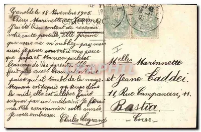 Floresta de Lente — Estrada de Combe-Laval — Coleção P. P., Valence — Verso