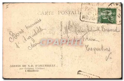 Abbaye de N.-D. d'Aiguebelle — vue générale de l'abbaye et de son cloître — éditeur L'Hôtellerie — Achterkant