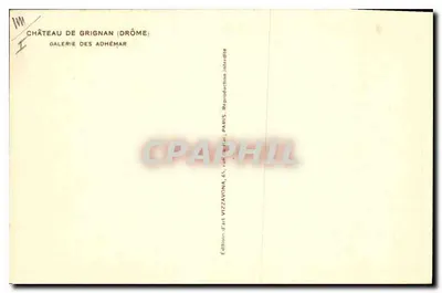 Zamek w Grignan (Drôme) — Galerie des Adhémars — Édition d'Art Vizzavona, Paryż — Rewers