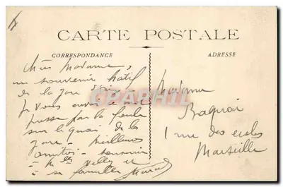 Estátua de Masqueau — Pátio da Prefeitura — Guichard, Fot. Marselha — Verso
