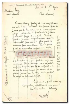 AIX-en-PROVENCE - Estátua de Mirabeau — Édit. J. Audemard, Nouvelles Galeries, Aix — Verso