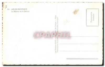 Aix-en-Provence — A Prefeitura e o Sino — Éditions MAR, Aix-en-Provence — Verso