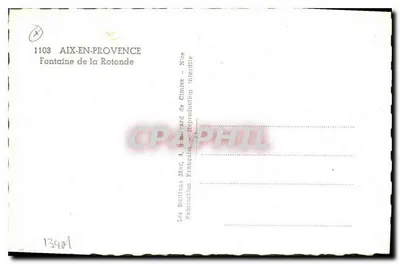 Aix-en-Provence — Fontaine de la Rotonde — Edições Mint, 4, boulevard de Cimiez — Verso