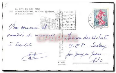 Aix-en-Provence — Cours Mirabeau en Grande Fontaine — Société Éditions de France — Achterkant