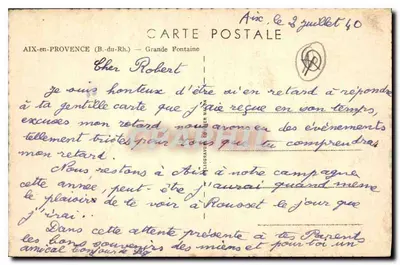Aix-en-Provence — Grande Fontaine — éditeur Oim — Rewers