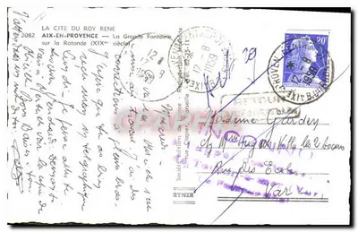 Aix-en-Provence — A Grande Fontaine — Sociedade de Edições da França, Marselha — Verso