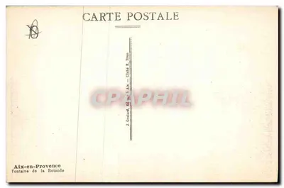 Aix-en-Provence — Fonte da Rotonda — J. Gouard, Editor Aix — Verso