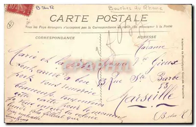 Aix-en-Provence - A Grande Fonte — editor 'B. du R.' — Verso