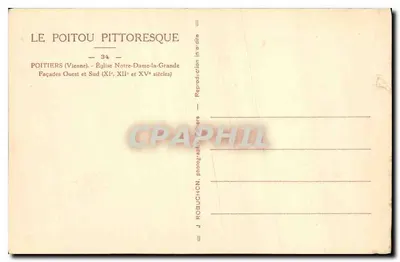 Poitiers — Katedra Najświętszej Maryi Panny Wielkiej — fasady zachodnia i południowa — J. Robuchon, Poitiers — Rewers