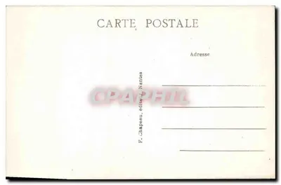 Le Pouliguen (Loire-Inf.) — Na Costa Coupure entre os Rochos — F. Chapeau, editor Nantes — Verso