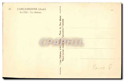 Carcassonne (Aude) — La Cité - Il castello — Les Éditions d'Art YVON, Paris — Verso