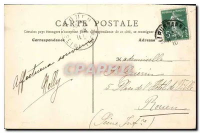 Lyon - Pałac Giełdy - Plac Cordelier — Wydawca E. F. Paris, n° 125 — Rewers