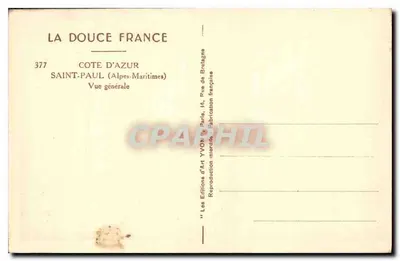 Saint-Paul — vue générale — Les Éditions d'Art Yvon, Paris — Verso