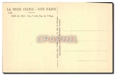 Eze (A.M.) — Stara ulica w wiosce — Wydawnictwo Art YVON, 14 Rue de Bretagno — Rewers