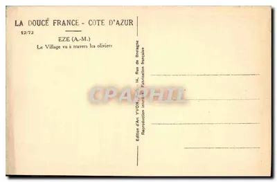 Eze (A.M.) — Widok wsi przez oliwki — Wydawnictwo Sztuki YVON — Rewers