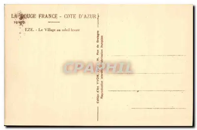 Eze — Wioska z wschodu — Wydawnictwo YVON, Grasse — Rewers