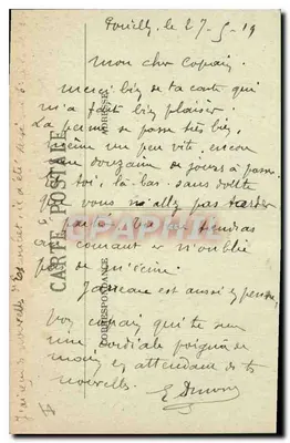 POUILLY-sur-LOIRE — Castelo do Nozet — Coleção René, 1910 — Verso