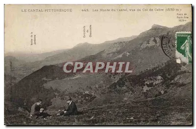Os Montes do Cantal, vistos do Col de Cabre (1539 m) — série 443, editada por Fours de Payre-Arse