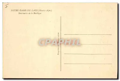Nossa Senhora de Laus — Santuário da Basílica — Propriedade dos Missionários — Verso