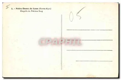 Notre-Dame du Laus (Hautes-Alpes) — Kaplica Świętego Krwi — wydawca nieznany, nr 5 — Rewers