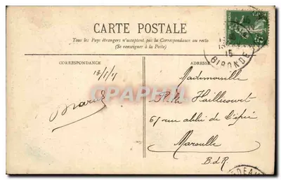 Bordeaux - Tour Pey-Berland — widok z gotyckiej wieży z wydawcą BR-60 — Rewers