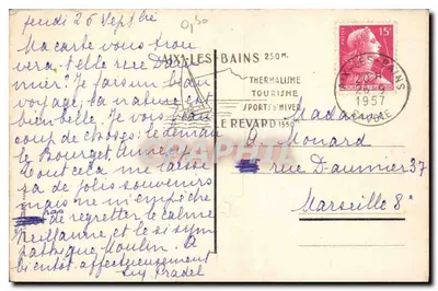 Annecy le Thiou — widok rzeki z pralniczkami — rytuał Louis Jacques — Rewers