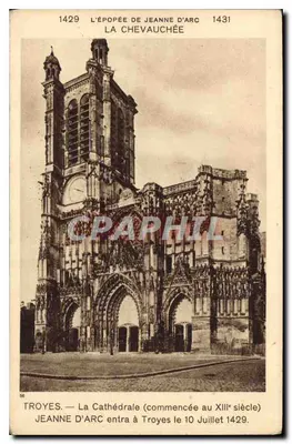 Troyes — A Catedral (iniciada no século XIII) — Joana d'Arc entrou em Troyes em 10 de Julho de 1429 — Dillen & Cie, Paris