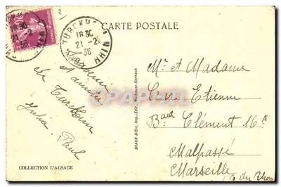 Alsacja — Gniazdo kruków — Braun & Cie, Mulhouse-Dornach, nr 990 — Rewers