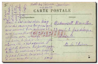 La Louvesc (Ardèche) — Widok krajobrazu nad miastem i góra Besset (Belle Cure d'Air) — M.B. n°5712 — Rewers