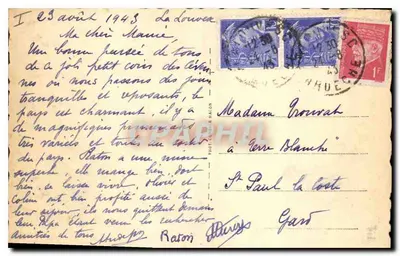 La Louivesc (Ardèche) — Ogólny widok i fontanna Świętego Régisa — Cim — Rewers