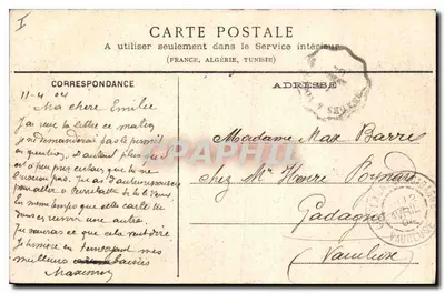 Vals-les-Bains — Ujęcie termalne — Aubenas, Papeterie E. Duchamp — Rewers