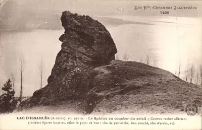 Lago de Issarlès (Ardèche) — A Esfinge ao pôr do sol — Les Cévennes Illustrées 7400