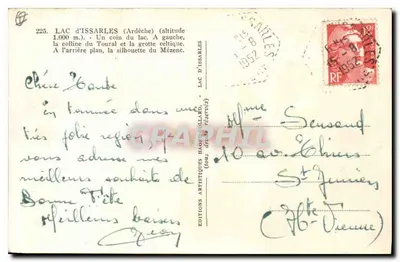 Lago de Issarles — Ardèche — Éditions Artistiques Haoncollars, n°225 — Verso