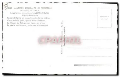 Auberge de Peyrebeille — Autentyczna — Wydawnictwo Eino — Rewers