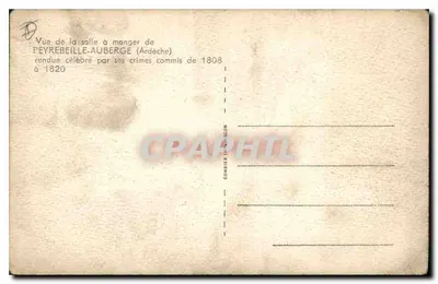 Eetkamer van Peyrebeille-Auberge — Ardèche — Uitgever Cimy — Achterkant