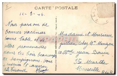LA LOUVESC (Ardèche), all. 1050 m. - Pejzaż - W drodze z Mont Chaux — Wydawca Le Puy, n° 9548 — Rewers