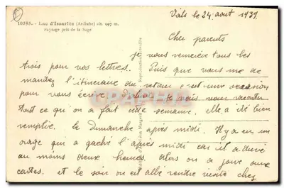See Issarlès (Ardèche) — H. 997 m. — Verlag ElnO, Nr. 10595 — Rückseite