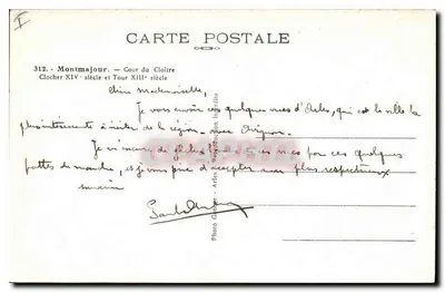 Montmajour — Dziedziniec klasztoru i wieża — Photo Glézer, Arles — Rewers