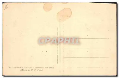Salon-de-Provence — Pomnik Pamięci — praca M. E. Piron — Rewers