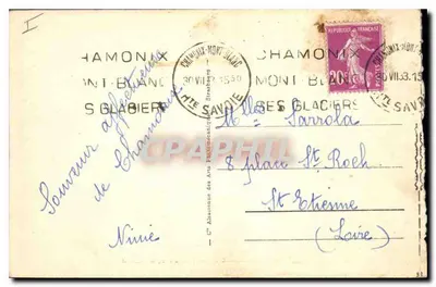 Chamonix - Ogólny widok i Brévent — n°101 — Rewers