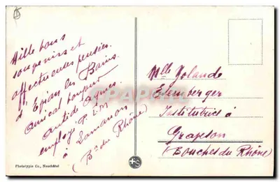 Evian-les-Bains. O Estabelecimento Termal — Phototypie Co. Neuchâtel, n° 580 — Verso